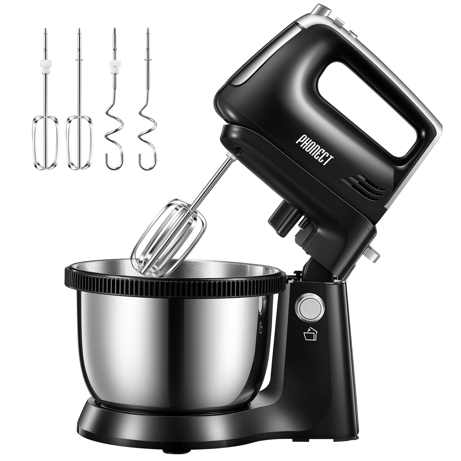 Stand Mixers Stand Mixer Black 5 Speeds Electric Mixer 2 in 1 Hand