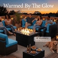 thumbnail image 2 of LayinSun 15 Piece Patio Furniture Set with Fire Pit Table, Outdoor Conversation Sets Wicker Rattan Sectional Sofa with Coffee Table, 2 of 7