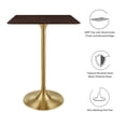 thumbnail image 6 of Modway Lippa 28" Square Wood Grain Bar Table in Gold Cherry Walnut, 6 of 7