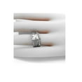 thumbnail image 4 of His and Hers Wedding Rings Stainless Steel Princess Cut CZ Wedding Ring Set, 4 of 6