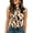Khaki, variant on Women‘s Casual Tank Tops Mock Neck Sleeveless Cinched Waist Shirts Summer Slim Fit Pleated Blouses, M
