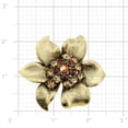 thumbnail image 3 of Vintage Style Crystal Golden Flower Pin Brooch, 3 of 3