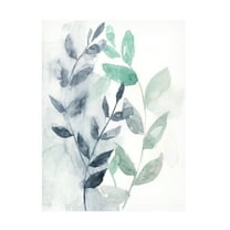 Jennifer Goldberger 'Water Flow Leaves II' Canvas Art