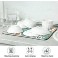 thumbnail image 7 of FREEAMG Absorbent Dishes Drainer/Rack Mat for Countertop Small Size 16 x 18 inch, Microfiber Dish Drying Pads Kitchen Counter Draining Pad Botanic Texture Detailed Flowers, 7 of 7