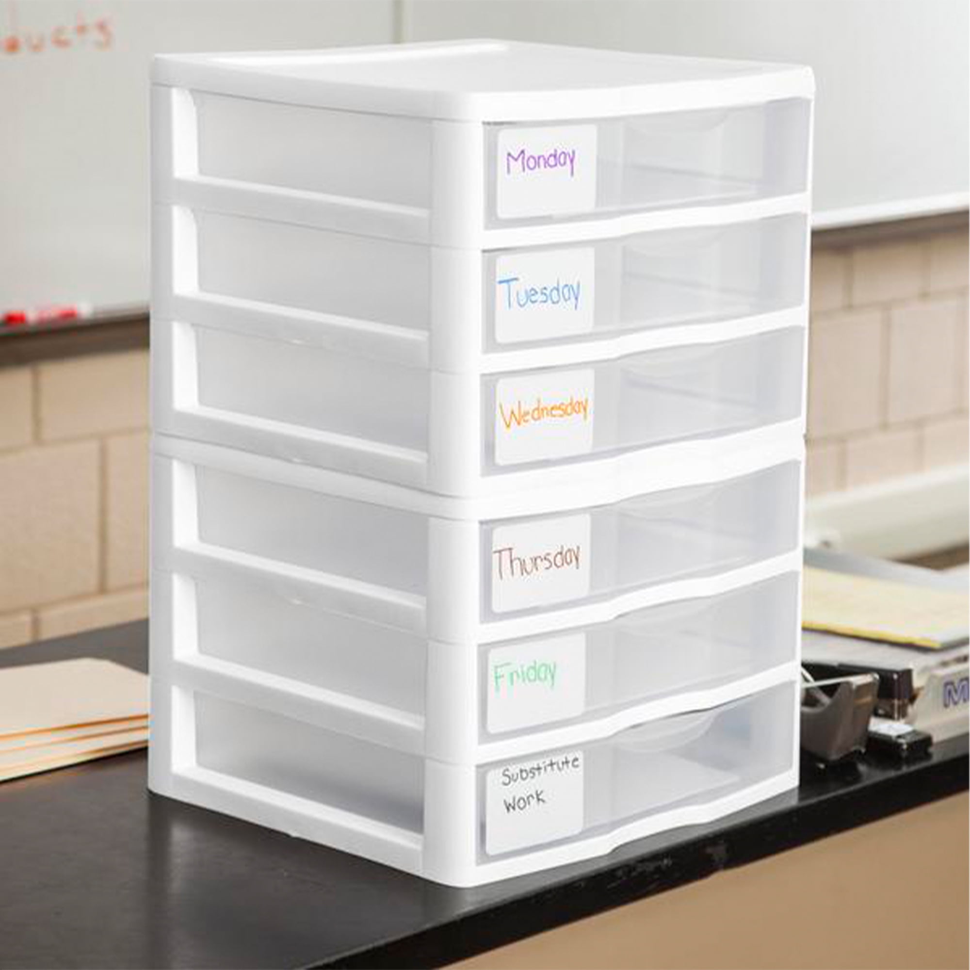 Sterilite Corporation 20-Pack 3-Drawers Clear Stackable Plastic Storage  Drawer 9.6-in H x 11-in W x 13.5-in D in the Storage Drawers department at