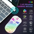 thumbnail image 4 of Wireless Mouse for Laptop,AILKIN 2.4GHz 2400 DPI Gaming Mouse Wireless with USB Receiver RGB LED Light 6 Buttons Rechargeable Wireless Gaming Mouse Computer Mice for Laptop,Chrombook,PC,Mac,White, 4 of 7
