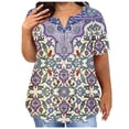 thumbnail image 1 of Fiudx Camisas para Mujer Camiseta Holgada de Manga Corta con Cuello Redondo y Estampado Informal Grande para Mujer, 1 of 3