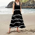 thumbnail image 4 of Sngxgn Women's Basic Bodycon Midi Dress Crewneck Sleeveless Casual Summer Tank Top Dresses(Black,XL), 4 of 6
