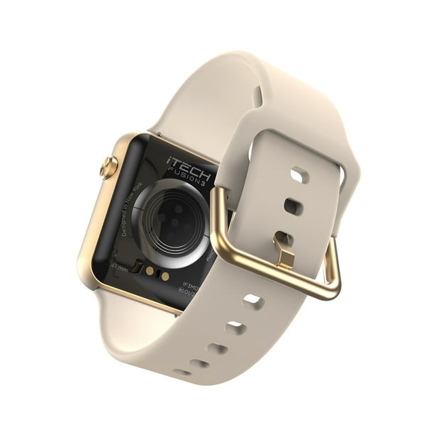 iTech Fusion 3 Unisex Adult Rectangular Smart Watch, Beige
