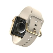 iTech Fusion 3 Unisex Adult Rectangular Smart Watch, Beige, Silicone Strap