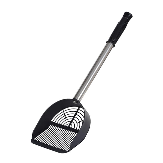 koolsoo Cat Litter Scoop Heavy Duty Lightweight Convenient Stainless Steel Sand Rake Black