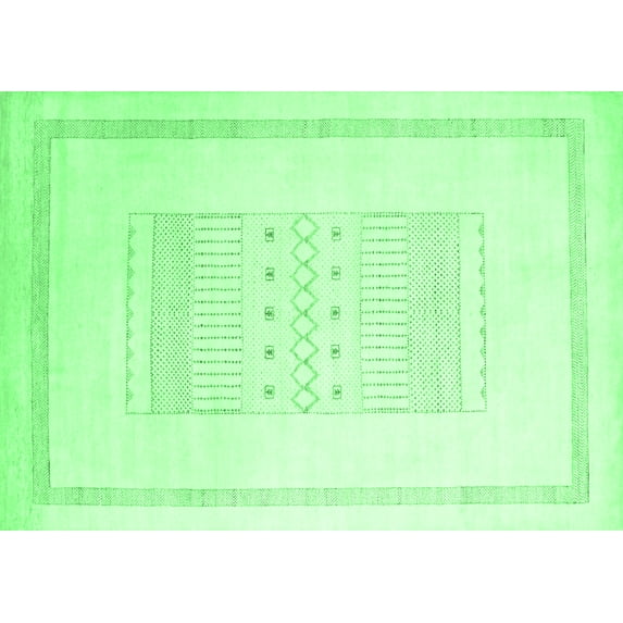 Ahgly Company Indoor Rectangle Solid Emerald Green Modern Area Rugs, 5' x 8'