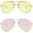 Clear Yellow+pink, variant on Classic Aviator Sunglasses Retro Metal Frame Clear Colorful Lenses 62mm