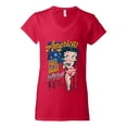 thumbnail image 2 of Wild Bobby Betty Boop America Land of the Free Home of the Brave Betty Boop Women’s Standard V-Neck Tee, Red, Small, 2 of 5