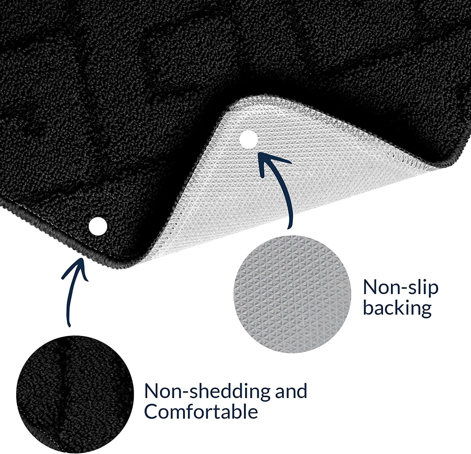 Walensee Indoor Doormat, Front Door Mat for Entrance, 36"x59" Black
