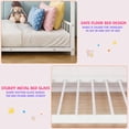 thumbnail image 6 of SESSLIFE Twin Size House Bed, Metal Floor Bed Frame with Roof and Guardrail, Montessori Floor Bed for Bedroom, House-shaped Design, No Box Spring Needed, Easy Assembly, White, 6 of 8
