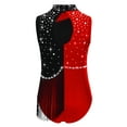 thumbnail image 4 of TTAO Kids Girls Sparkly Gymnastics Dance Leotard Tassel Rhinestone Dancewear Figure Skating Bodysuit Burgundy 14, 4 of 5