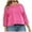 Hot Pink, variant on Uaswgudfs Women's Plus Size Oversizes-Fit Top with V-Neckline and Wide Geometric Sleeve Cutouts for Effortless Style and Comfort