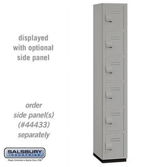 Salsbury  12 in. x 6 ft. x 18 in. 1 Wide Six Tier Box Style Heavy Duty Plastic Locker - Gray