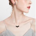 thumbnail image 2 of QIQUWOHUL Gardenia Painting Oil Clavicle Chain Rhinestone Short Necklace Earring Set Flower Drop Oil Set Chain, 2 of 3