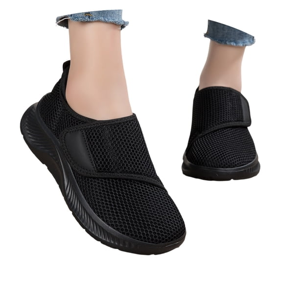 Diabetic Shoes for Women Extra Wide Toe Box Walking Sneakers Adjustable Slip on Orthopedic Neuropathy Edema Swollen Feet Nursing Shoe for Elderly Indoor Outdoor Comfy