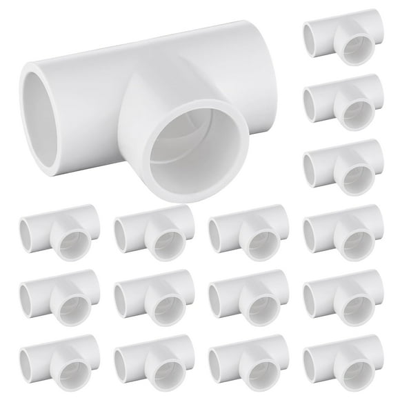 Tubo PVC Fitting Tee de 3 vías, 1 pulgada, apto para muebles, paquete de 16