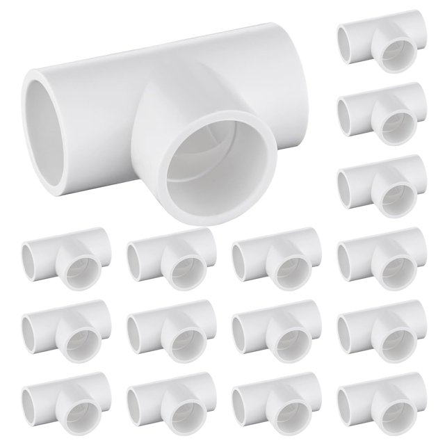 Tubo PVC Fitting Tee de 3 vías, 1 pulgada, apto para muebles, paquete de 16