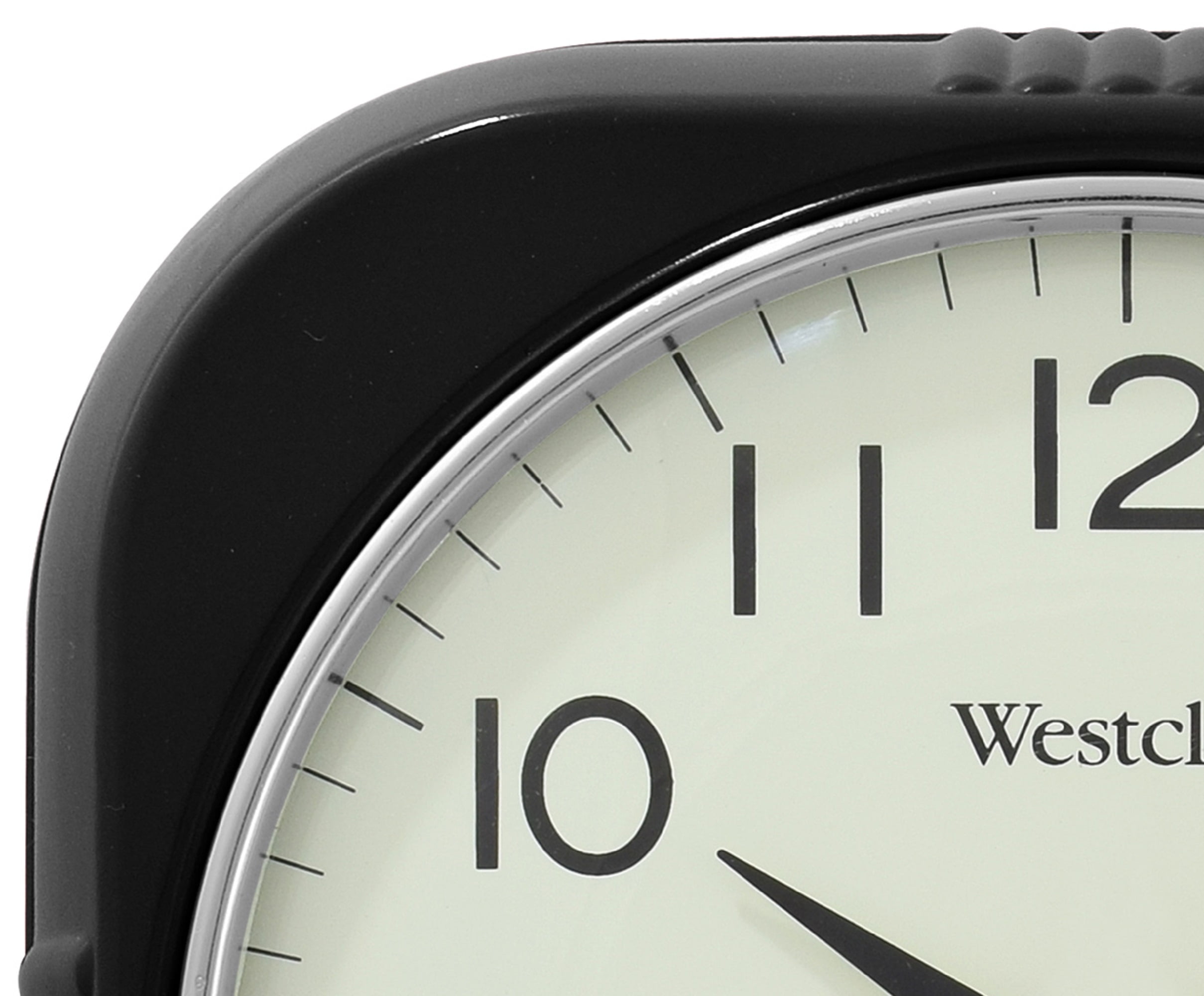 Westclox 1950's Retro Analog QA Wall Clock, 9.5 inches, Black