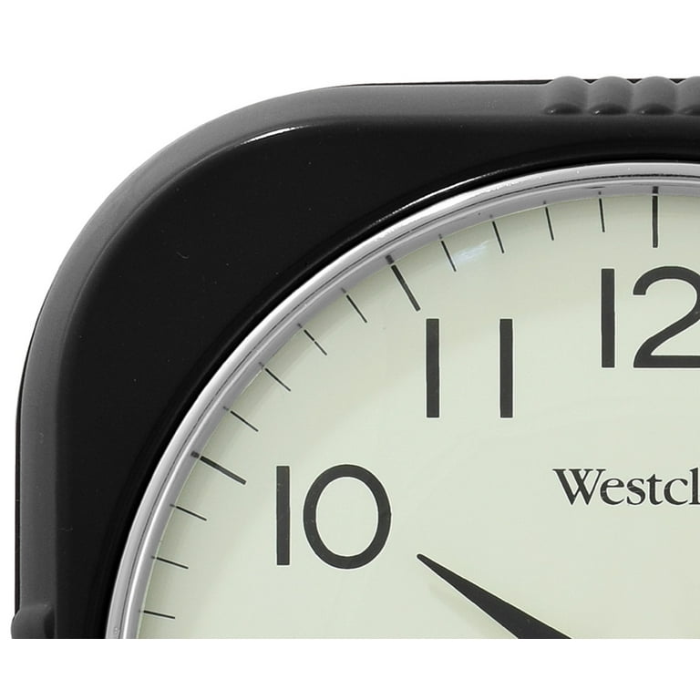 Westclox 1950's Retro Analog QA Wall Clock, 9.5 inches, Black