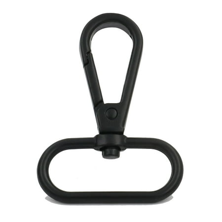 

Fenggtonqii 1.25 Swivel Trigger Bolt Snap Hook Lobster Claw Clasp Spring Loaded Clip Oval-Ring Ended Black - Pack of 10