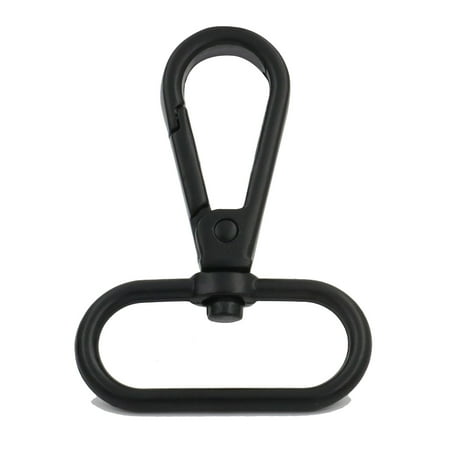 

Fenggtonqii 1.25 Swivel Trigger Bolt Snap Hook Lobster Claw Clasp Spring Loaded Clip Oval-Ring Ended Black - Pack of 10