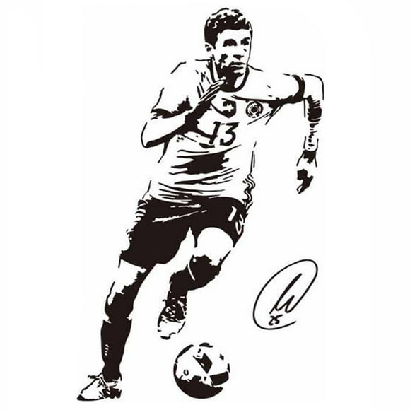 ZOUSSIQI Cool Thomas Muller Shape Athlete Sticker on Wall Living room Bedroom Decor S JU316-86263