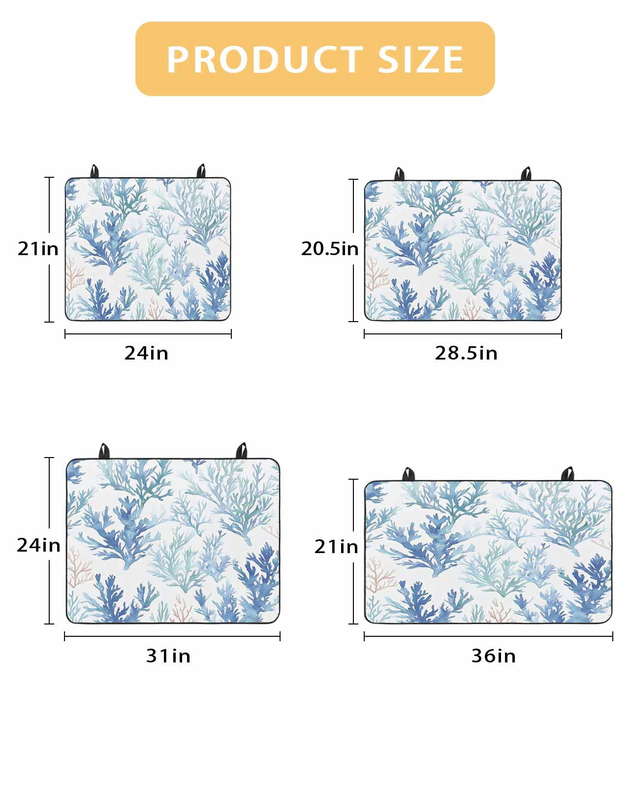 nqOlkjepod Large Induction Cooktop Protector Mat 36"x21", Blue Coral Coastal Stove Top Covers for Electric Stove, Watercolor Summer Beach Coral Stove Burner Cover Mats, Glass Top Stove Cover