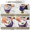 thumbnail image 4 of Tapered Desk Lamp with Antique Brass Base Table Lamps Dimmable LED Bulb Button Switch Night Light Pink and Purple Palm Leaves Small, 4 of 8