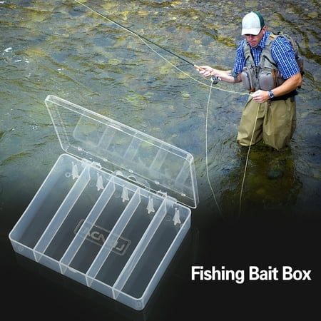 - 5 Compartment Fishing Bait Lure Hooks Box Bait Storage Case Fishing Tool Tackle Organizer Sorting Box