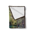 thumbnail image 2 of Waterfall Soft Flannel Fleece Blanket, Wide Waterfall Deep down in the Forest Seen from a City Window Epic Surreal Print, Cozy Plush for Indoor and Outdoor Use, 70" x 90", Multicolor, by Ambesonne, 2 of 6