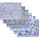 thumbnail image 1 of Patrón de paquetes de tela floral de color morado claro con abejas y flores de margaritas de manzanilla en fondo de lavanda, tela acolchada para manualidades hechas a mano, 18.0 x 22.0 in (6 unidades), 1 of 8
