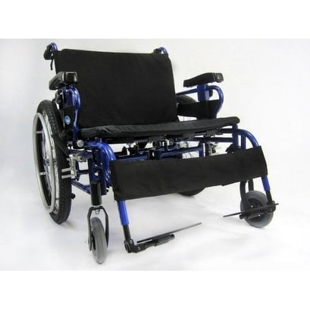 Karman Healthcare KM-BT10-22W BT-10 22 in. seat Foldable Wheelchair with Detachable Footrests