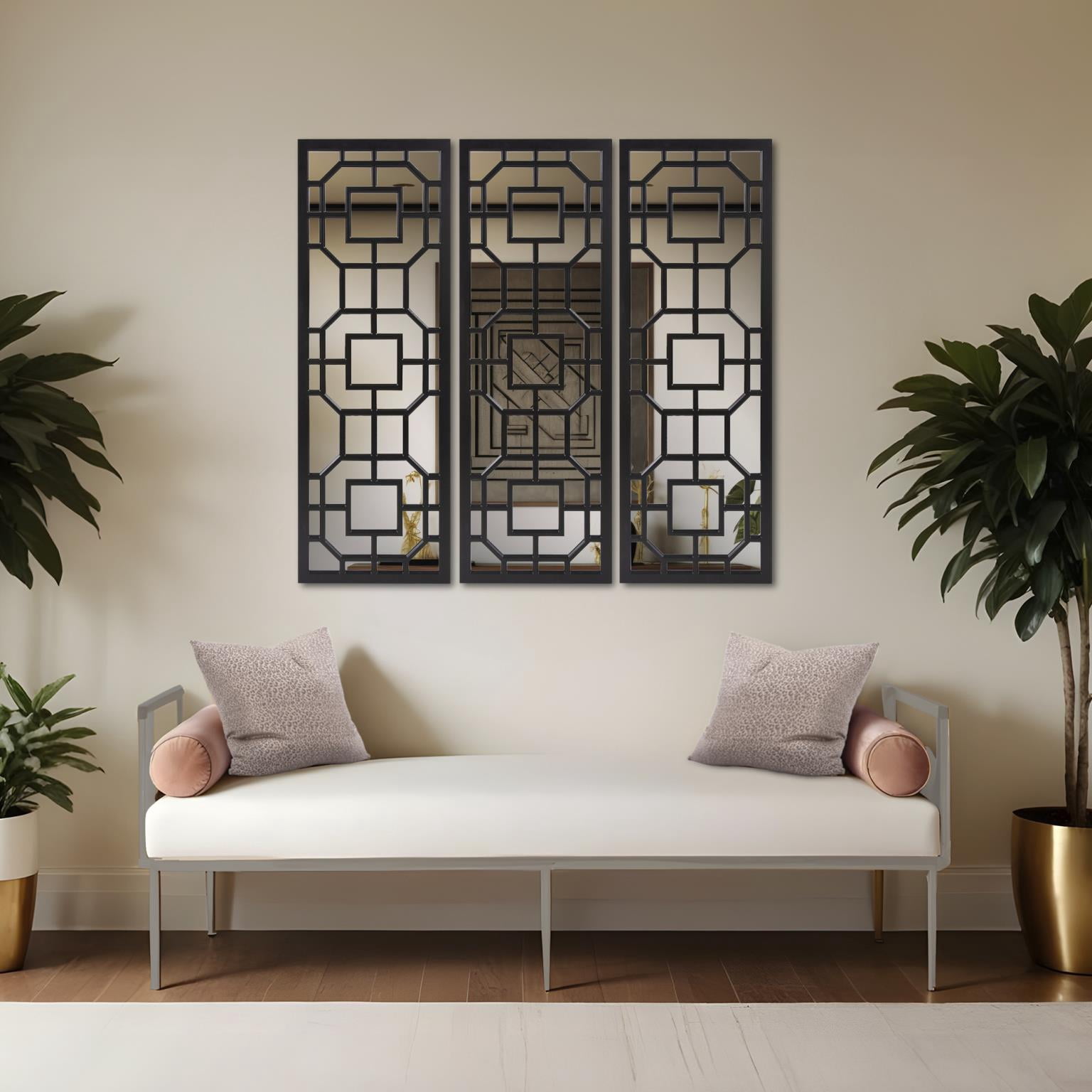 Tyler Dillon Rectangular Contemporary Aldrich Wall Mirror 15.75"W x 46.5"H