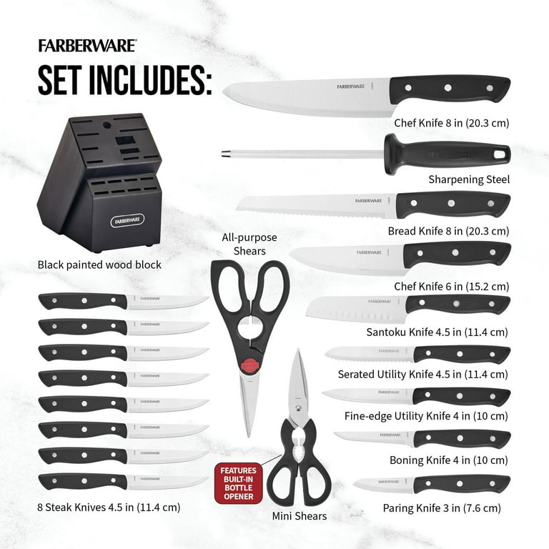 Free Shipping! Farberware 20-Piece Triple Riveted Cutlery Set with