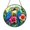 Acrylic 3.5 Inch, variant on Parrot Floral Stained Glass Style Suncatcher – Round Tropical Window Hanging