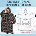 thumbnail image 4 of Oversized Wearable Blanket Hoodie,Colorful Skull Pattern Sherpa Blanket Hoodie with Super Pockets,Super Warm Fuzzy Pullover for Women & Men, 4 of 6