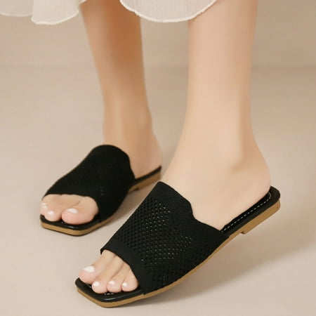 

Summer Slippers For Women Beach Accesseories Flip Flops For Women Fashion Spring Summer Women Slippers Flat Bottom Lightweight Open Toe Mesh Breathable And Comfortable Solid Color Swimming Pool Access