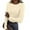 Beige, variant on TQWQT Long Sleeve Tops for Women Fall Ribbed Knit Tops Ruched Scoop Neck Shirt Casual Slim Fit Basic Tee Top Crop Fashion Clothing Coffee L