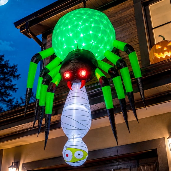 Inflable Halloween Araña Gigante 2.1m Colgante Luz Led