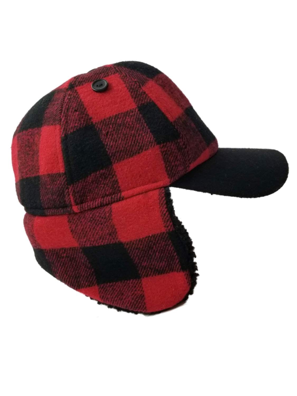 Urban Pipeline Men's UP Red Plaid Hunter Trapper Beanie Stocking Cap
