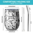 thumbnail image 5 of 12oz Stemless Wine Tumblers White Planet Cat Feather Pattern Vacuum Insulated Stainless Steel Travel Tumbler Cups Mug with Lid and Straw for Champaign,Cocktail,Beer with Cleaning Brush, 5 of 5