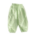 thumbnail image 2 of EnJoCho Toddler Baby Boy Girl Gingha𝗆 Bubble Pants Kids Casual Plaid Elastic Waist Long Blomers Trousers Soft Cotton Loung𝖾wear Playtime Outfits, 2 of 5