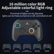 Anbernic RG P01 Wireless Gaming Controller Wireless Controller PC Controller Wired Controller Compatible with Upgraded Dual Vibrate Plug and Play Gamepad Battery Up to 14 Hours Black