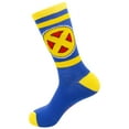 thumbnail image 2 of X-Men Yellow and Blue Symbol Crew Socks, 2 of 5